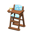 Animal Crossing Items High chair Blue Fabric Dark wood