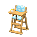 Animal Crossing Items High chair Blue Fabric Natural wood