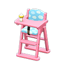 Animal Crossing Items High chair Blue Fabric Pink