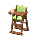 Animal Crossing Items High chair Green Fabric Dark wood