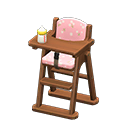 Animal Crossing Items High chair Pink Fabric Dark wood