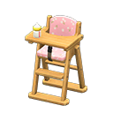 Animal Crossing Items High chair Pink Fabric Natural wood