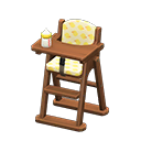 Animal Crossing Items High chair Yellow Fabric Dark wood