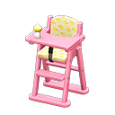 Animal Crossing Items High chair Yellow Fabric Pink