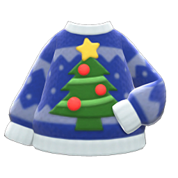 Animal Crossing Items Holiday Sweater Blue