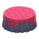 Animal Crossing Items Large covered round table Damascus-pattern blue Undercloth Berry red