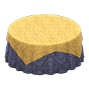 Animal Crossing Items Large covered round table Damascus-pattern blue Undercloth Gold