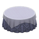 Animal Crossing Items Large covered round table Damascus-pattern blue Undercloth Gray