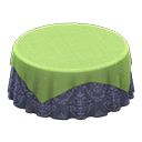 Animal Crossing Items Large covered round table Damascus-pattern blue Undercloth Green