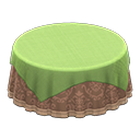 Animal Crossing Items Large covered round table Damascus-pattern brown Undercloth Green