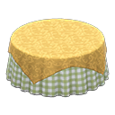 Animal Crossing Items Large covered round table Green gingham Undercloth Gold