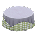 Animal Crossing Items Large covered round table Green gingham Undercloth Gray