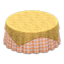 Animal Crossing Items Large covered round table Orange gingham Undercloth Gold