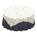 Animal Crossing Items Large covered round table Plain navy Undercloth Floral print