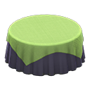 Animal Crossing Items Large covered round table Plain navy Undercloth Green