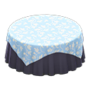 Animal Crossing Items Large covered round table Plain navy Undercloth Light blue