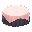 Animal Crossing Items Large covered round table Plain navy Undercloth Pink