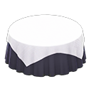 Animal Crossing Items Large covered round table Plain navy Undercloth White