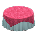 Animal Crossing Items Large covered round table Plain pearl blue Undercloth Berry red