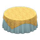 Animal Crossing Items Large covered round table Plain pearl blue Undercloth Gold