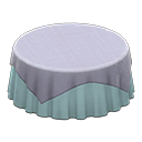 Animal Crossing Items Large covered round table Plain pearl blue Undercloth Gray