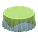 Animal Crossing Items Large covered round table Plain pearl blue Undercloth Green