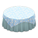 Animal Crossing Items Large covered round table Plain pearl blue Undercloth Light blue