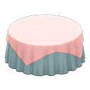 Animal Crossing Items Large covered round table Plain pearl blue Undercloth Pink