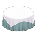 Animal Crossing Items Large covered round table Plain pearl blue Undercloth White