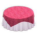 Animal Crossing Items Large covered round table Plain white Undercloth Berry red