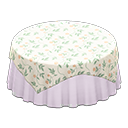 Animal Crossing Items Large covered round table Plain white Undercloth Floral print