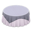 Animal Crossing Items Large covered round table Plain white Undercloth Gray