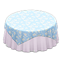 Animal Crossing Items Large covered round table Plain white Undercloth Light blue