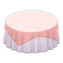 Animal Crossing Items Large covered round table Plain white Undercloth Pink