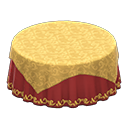 Animal Crossing Items Large covered round table Wine red Undercloth Gold