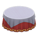 Animal Crossing Items Large covered round table Wine red Undercloth Gray