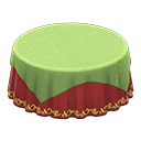 Animal Crossing Items Large covered round table Wine red Undercloth Green