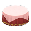 Animal Crossing Items Large covered round table Wine red Undercloth Pink