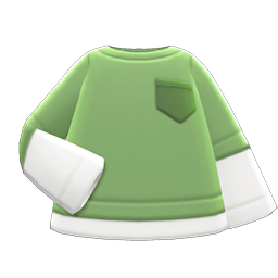 Animal Crossing Items Layered Shirt Green