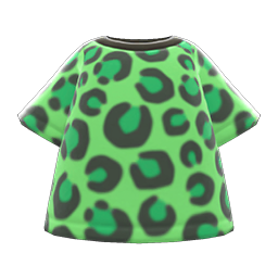 Animal Crossing Items Leopard Tee Green