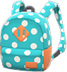 Animal Crossing Items Switch Light blue polka-dot backpack