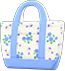 Animal Crossing Items Switch Light blue tiny-flower-print tote bag