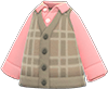 Animal Crossing Items Switch Light brown checkered sweater vest