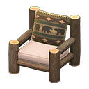 Animal Crossing Items Log Chair Dark Wood / Bears