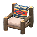 Animal Crossing Items Log Chair Dark Wood / Geometric Print