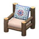 Animal Crossing Items Log Chair Dark Wood / Quilted