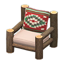 Animal Crossing Items Log Chair Dark Wood / Southwestern Flair