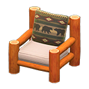 Animal Crossing Items Log Chair Orange Wood / Bears