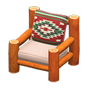 Animal Crossing Items Log Chair Orange Wood / Southwestern Flair