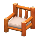 Animal Crossing Items Log Chair Orange Wood